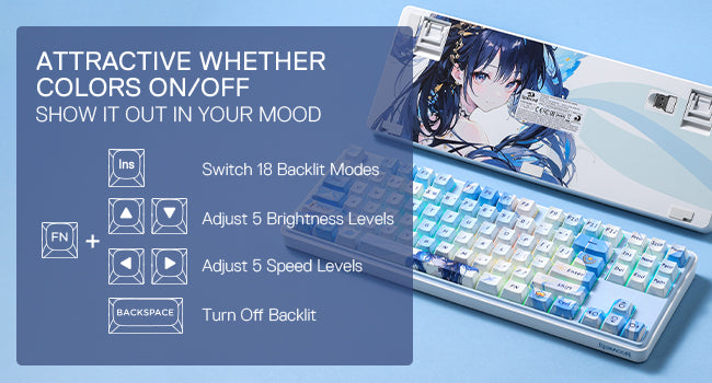 Redragon K707 PRO SE 80% Wireless Gasket RGB 3-Modes 87 Keys Gaming Mechanical Hot-Swap Keyboard, Mint Mambo Switch