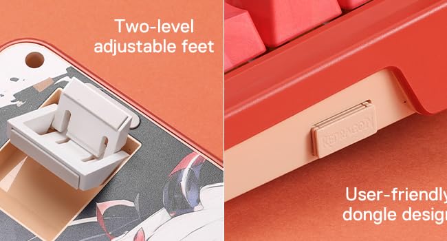 Redragon K673 PRO SE 81 Keys Wireless RGB 3-Mode Anime Mechanical Hot-Swap Socket Gaming Keyboard, Custom Hi-Fi Linear Switch