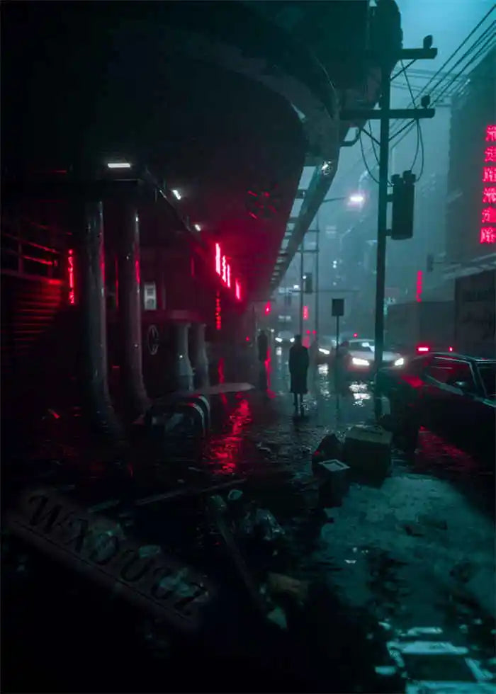 Neon Night City Landscape 80s Retro Cyberpunk Car Posters for Room Aesthetic Painting Canvas Print Home Art Wall Decor Pictures