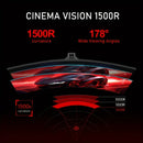 A 34-inch ultra-large curved gaming monitor with 4K HD picture quality, a 165Hz high refresh rate, and a 1500R curvature.