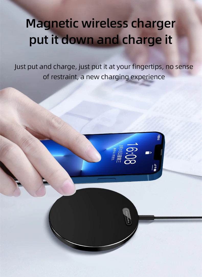 Magnetic Wireless Charger Induction 20W Fast Charging Station For iPhone 15 14 13 12 11 Pro Max X XS XR 8 Plus Phone Airpods Pro