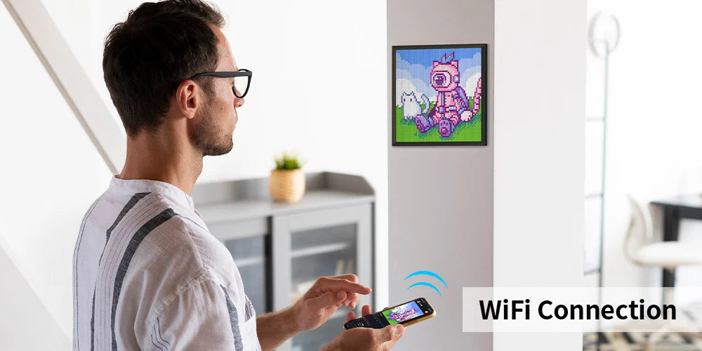 Divoom Pixoo 64 WiFi 64 X 64 LED Panel  for Gaming Room Decoration Pixel Art Display WiFi Cloud Digital Frame with APP Control,