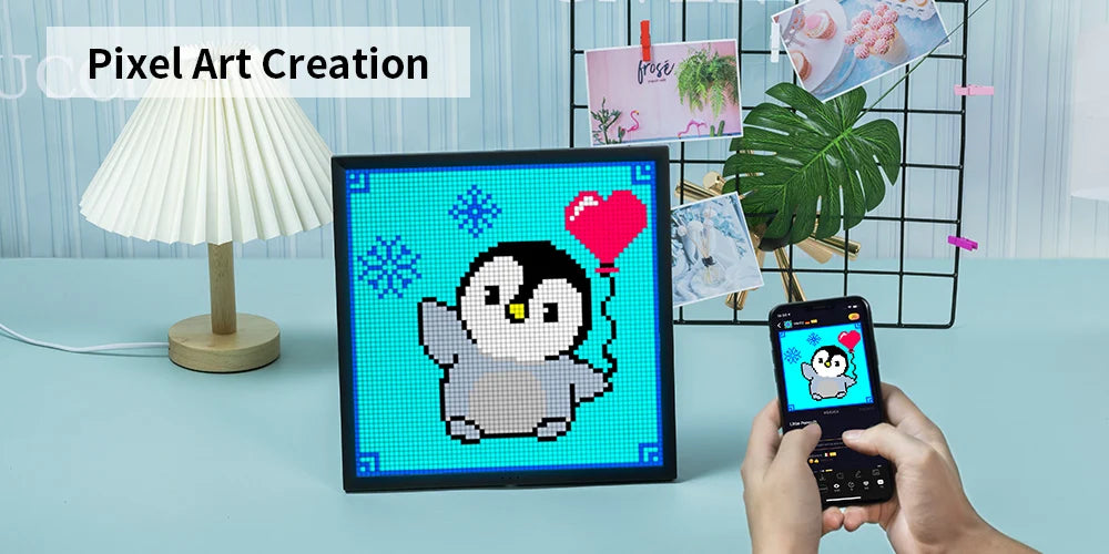 Divoom Pixoo 64 WiFi 64 X 64 LED Panel  for Gaming Room Decoration Pixel Art Display WiFi Cloud Digital Frame with APP Control,