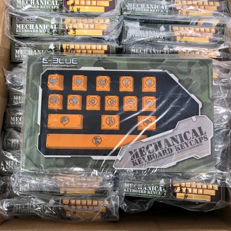 15 keys/pack E-BLUE ABS Laser engraving Key Cap Mechanical Keyboard Backlit Keycap for PUBG with free key cap puller