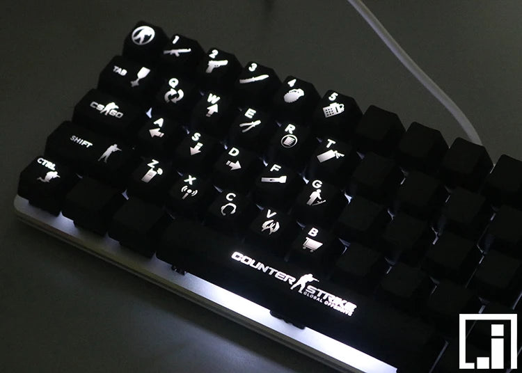 1 set ABS CSGO mechanical keyboard Keycaps personality transparent Wearable keycap