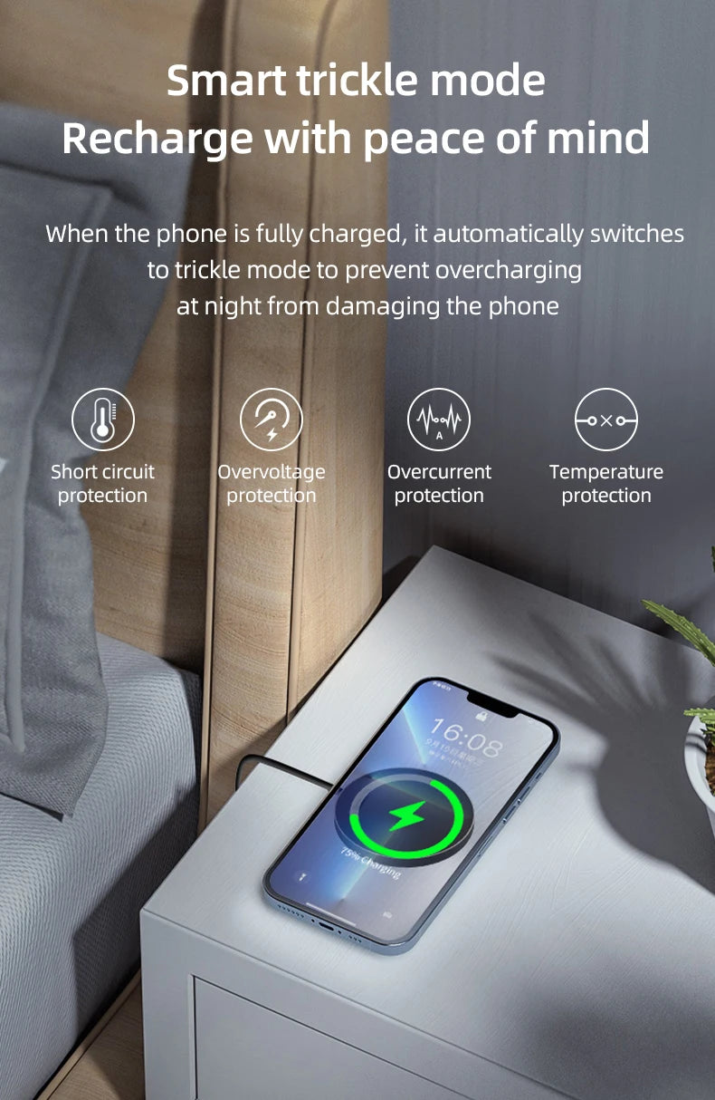 Magnetic Wireless Charger Induction 20W Fast Charging Station For iPhone 15 14 13 12 11 Pro Max X XS XR 8 Plus Phone Airpods Pro
