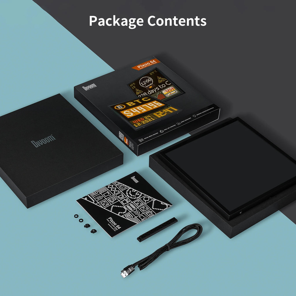 Divoom Pixoo 64 WiFi 64 X 64 LED Panel  for Gaming Room Decoration Pixel Art Display WiFi Cloud Digital Frame with APP Control,