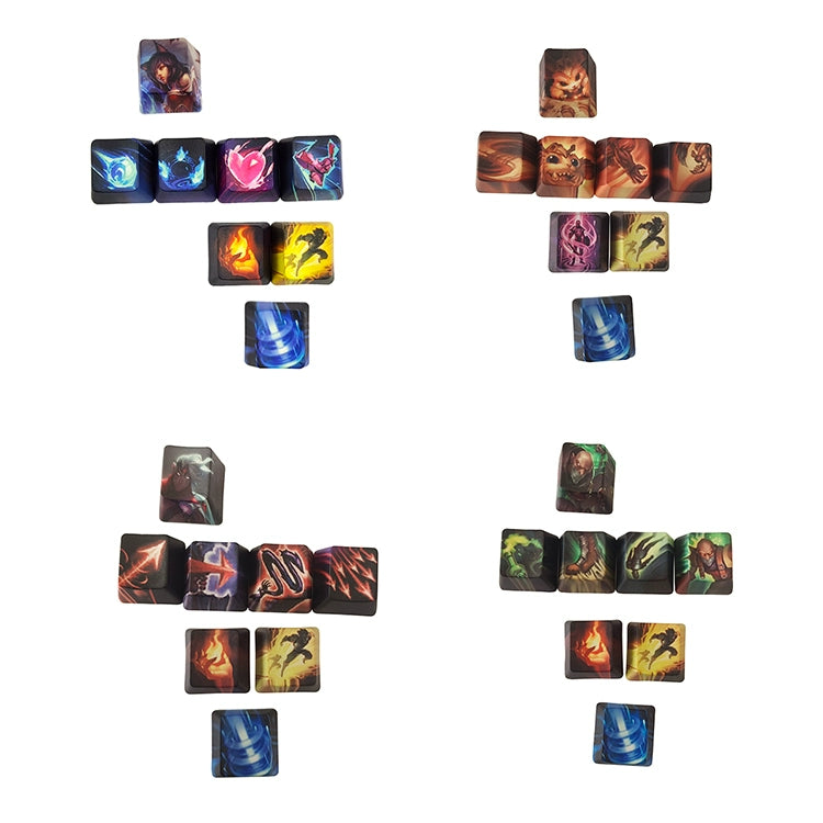 1 Set LOL Keycaps For MX Switch PBT 5 Sides Dye Subbed Keycap All Champions Can Be Customized OEM Cherry XDA Profile Key Cap