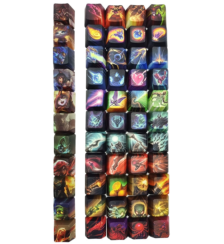 1 Set LOL Keycaps For MX Switch PBT 5 Sides Dye Subbed Keycap All Champions Can Be Customized OEM Cherry XDA Profile Key Cap