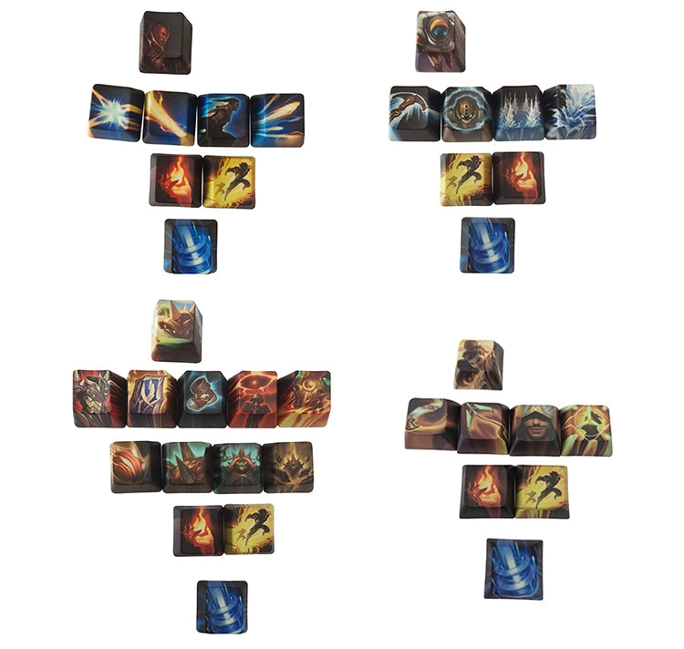 1 Set LOL Keycaps For MX Switch PBT 5 Sides Dye Subbed Keycap All Champions Can Be Customized OEM Cherry XDA Profile Key Cap