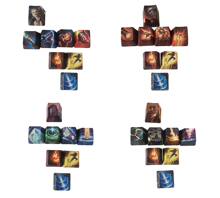 1 Set LOL Keycaps For MX Switch PBT 5 Sides Dye Subbed Keycap All Champions Can Be Customized OEM Cherry XDA Profile Key Cap