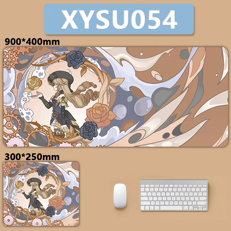 Anime Game Furina Neuvillette Mavuika Wanderer Raiden XXL Large Genshin Impact Mouse Pad Non-slip Keyboard Desk Mat Mousepad