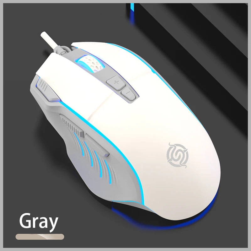 K-Snake Q6 Wired USB Gaming Mouse Desktop PC/Notebook Home Office Glow 8 Button Mouse 7200DPI Macro Programming