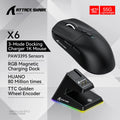 Attack Shark X6 PAW3395 the third mock examination Lightweight Bluetooth Mouse RGB Touch Magnetic Charging Stand DPI26000