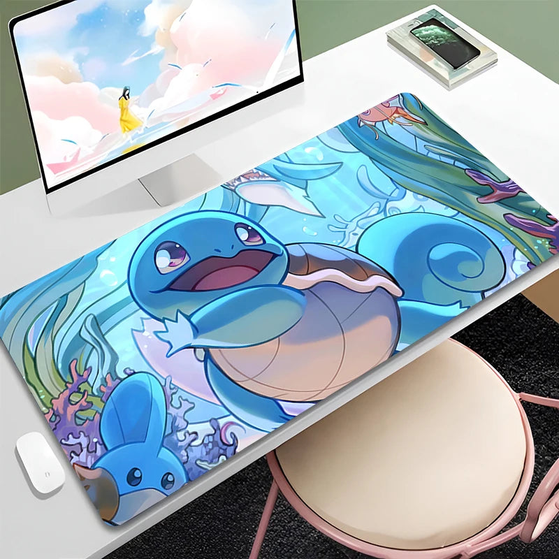 Art Wave Anime Mouse Pad Kawaii S-Squirtles Large Laptop Table Mat 800x300 Cartoon Mousepad Anti Slip Keyboard Gaming Pad Carpet