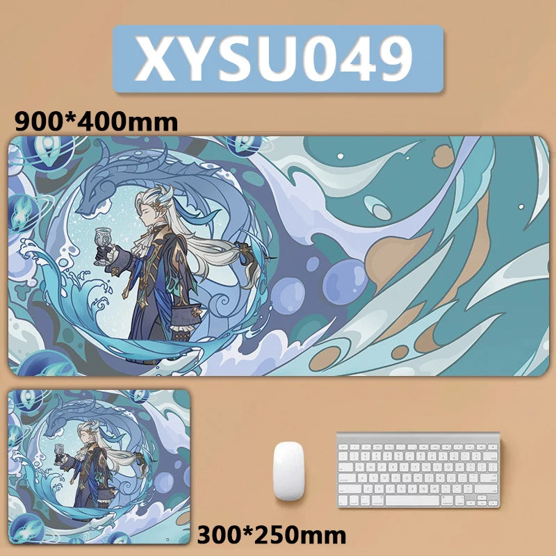 Anime Game Furina Neuvillette Mavuika Wanderer Raiden XXL Large Genshin Impact Mouse Pad Non-slip Keyboard Desk Mat Mousepad