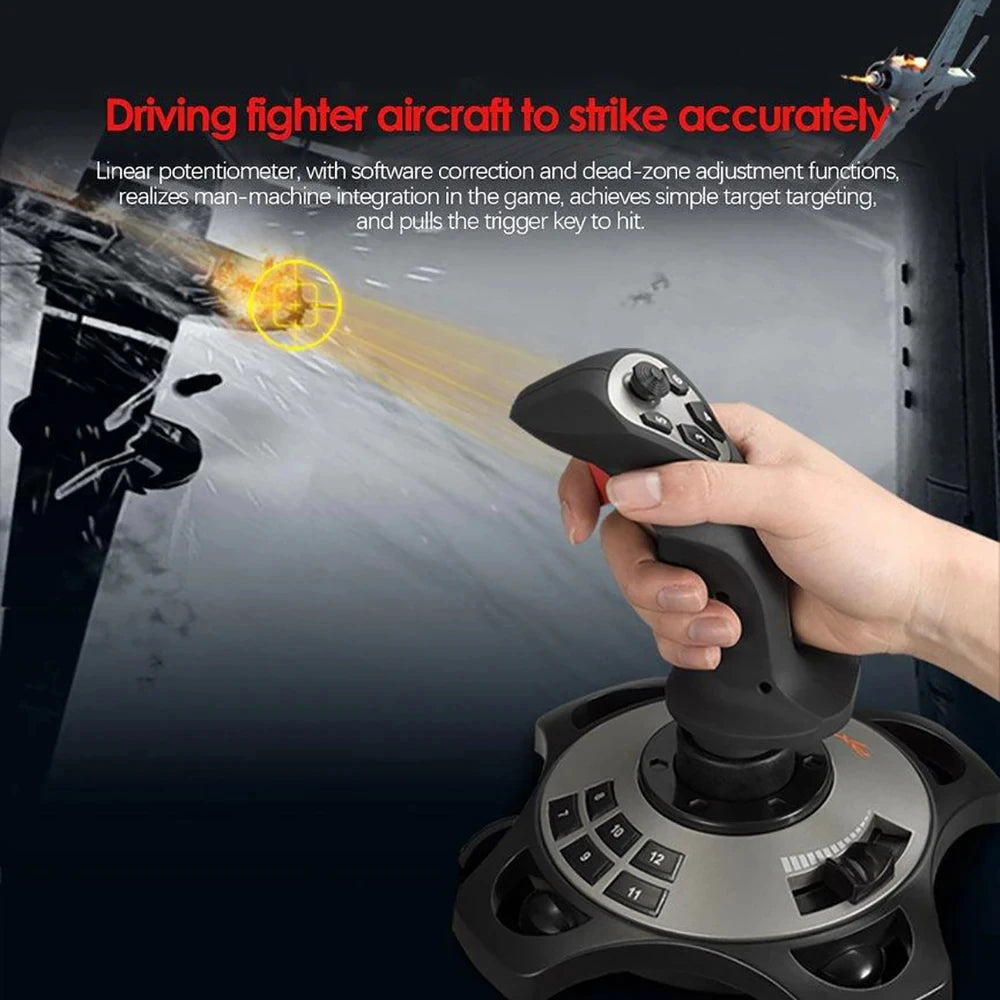 PXN-2113 Pro Joystick Flight Simulator Gamepad Controller PC Flight Simulation Cockpit Stick for PC/Desktop Game Accessories