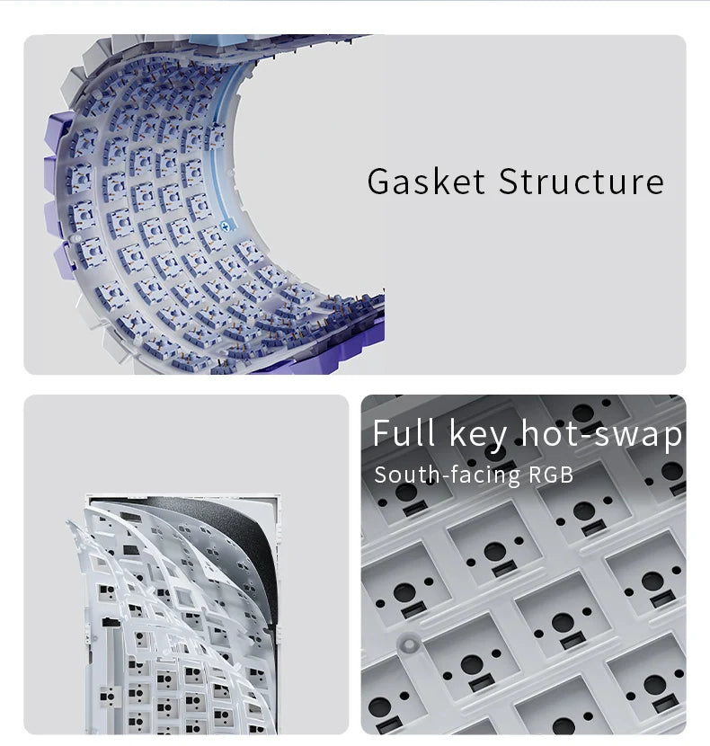 AJAZZ AK820 / AK820Pro Gaming Mechanical Keyboard 75% 82 Keys Wired Single Mode/Bluetooth Wireless Gamer Keyboard for Laptop PC