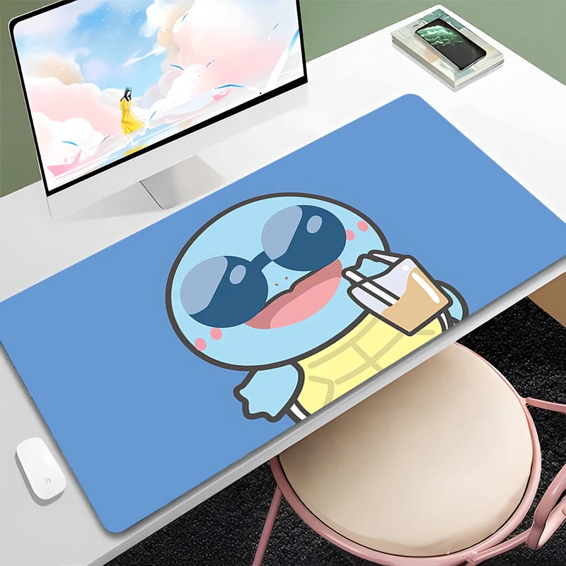 Art Wave Anime Mouse Pad Kawaii S-Squirtles Large Laptop Table Mat 800x300 Cartoon Mousepad Anti Slip Keyboard Gaming Pad Carpet