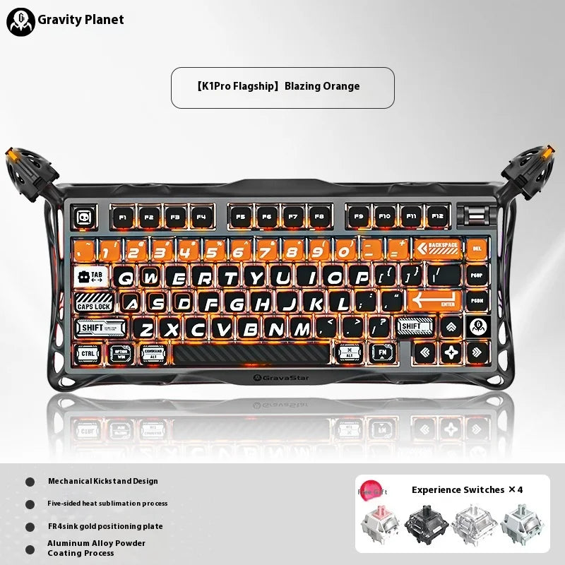 Gravastar 75k1pro Mechanical Keyboard Wireless Gaming Esports Professionali Keyboard Aluminum Customization Computer Peripherals