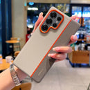 Colorful Faux Leather Red Lens Ring Raised Protective Lens Case For Samsung S25 Edge S25 Ultra Galaxy S24 + Camera Protect Cover