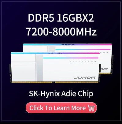 JUHOR Desktop Memory RGB DDR5 16GBX2 6000MHz 5600MHz  Dimm High speed Memoria Ram