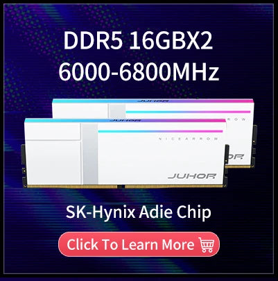 JUHOR Desktop Memory RGB DDR5 16GBX2 6000MHz 5600MHz  Dimm High speed Memoria Ram
