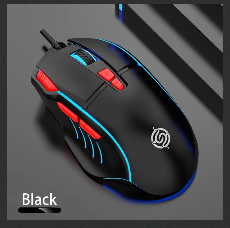 K-Snake Q6 Wired USB Gaming Mouse Desktop PC/Notebook Home Office Glow 8 Button Mouse 7200DPI Macro Programming
