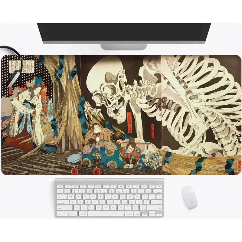 Ukiyoe Skull Japanese  large size  bedroom learning  Anime Mouse keyboard accessories  table mat   playmat  Pad