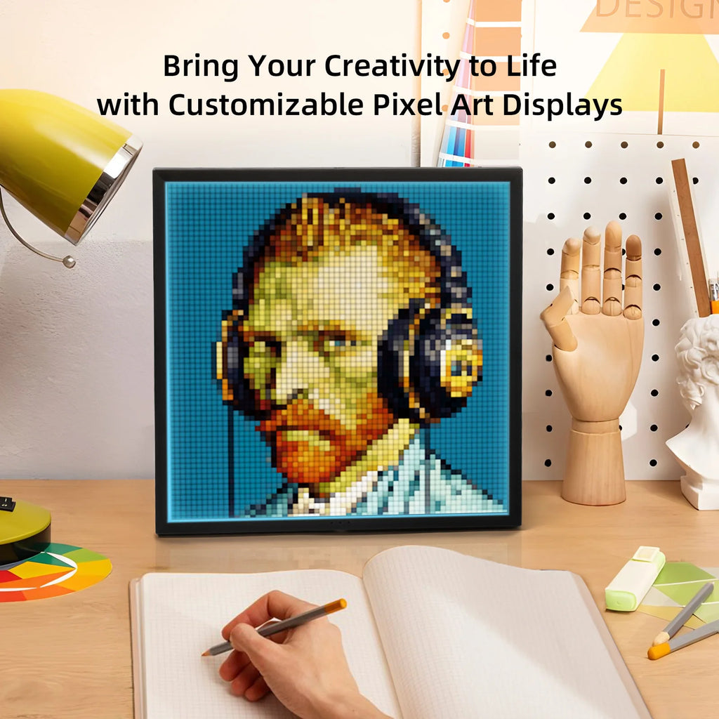 Divoom Pixoo 64 WiFi Pixel Art Display WiFi Cloud Digital Frame with APP Control,64 X 64 LED Panel  for Gaming Room Decoration