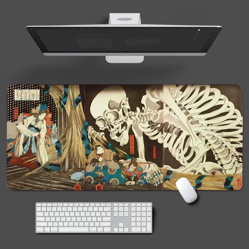 Ukiyoe Skull Japanese  large size  bedroom learning  Anime Mouse keyboard accessories  table mat   playmat  Pad