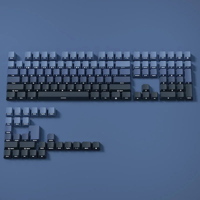 130 keys Gradient Keycaps Side Printed  PBT Double Shot OEM Profile for MX Switches Gaming Keyboard key caps