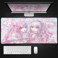 Anime Kawaii Girls PC Gaming Mouse Pad Pink Best Friend Computer Office Accessories Large Gamer Non-slip Keyboard Expansion Pads