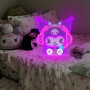 Cartoon Kuromi Plays Games Neon Sign LED Anime Neon Light Sign for Bedroom Wall Decor Birthday Gift for Fans Girls USB Dimmable
