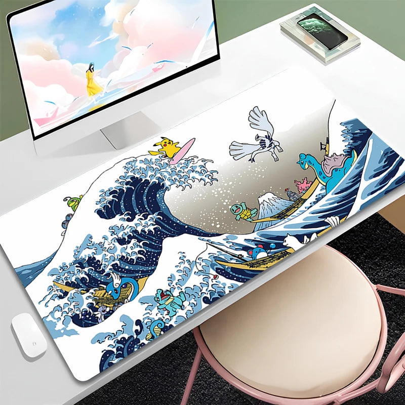 Art Wave Anime Mouse Pad Kawaii S-Squirtles Large Laptop Table Mat 800x300 Cartoon Mousepad Anti Slip Keyboard Gaming Pad Carpet
