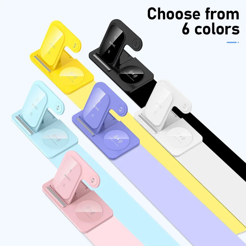 300W Fast Wireless Charger Stand Pad Foldable Fast Charging Station Dock for iPhone 16 15 14 13 12 Pro Max Apple Watch Airpods