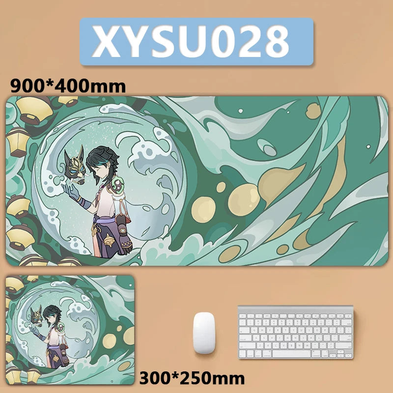 Anime Game Furina Neuvillette Mavuika Wanderer Raiden XXL Large Genshin Impact Mouse Pad Non-slip Keyboard Desk Mat Mousepad