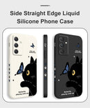 Cat Butterfly Phone Case For Samsung Galaxy A55 A35 A25 A15 A16 A06 A05 A05S A54 A34 A24 A14 A04 A04S A04E 4G 5G Cover