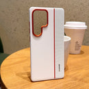 Colorful Faux Leather Red Lens Ring Raised Protective Lens Case For Samsung S25 Edge S25 Ultra Galaxy S24 + Camera Protect Cover