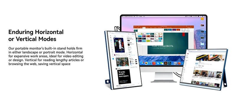 VEOUT 16inch Portable Monitor with USB-C 1920 * 1200P IPS, Freesync HDMI Gaming Monitor with Kickstand, Available in Four Colors