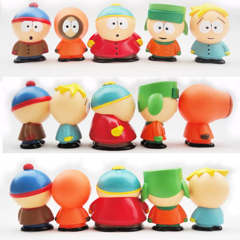6cm 5PCS Set Southern Park Action Figure Toy Stan Eric Creative Austral Park Doll Gift for Kids Home Decoration Moldel