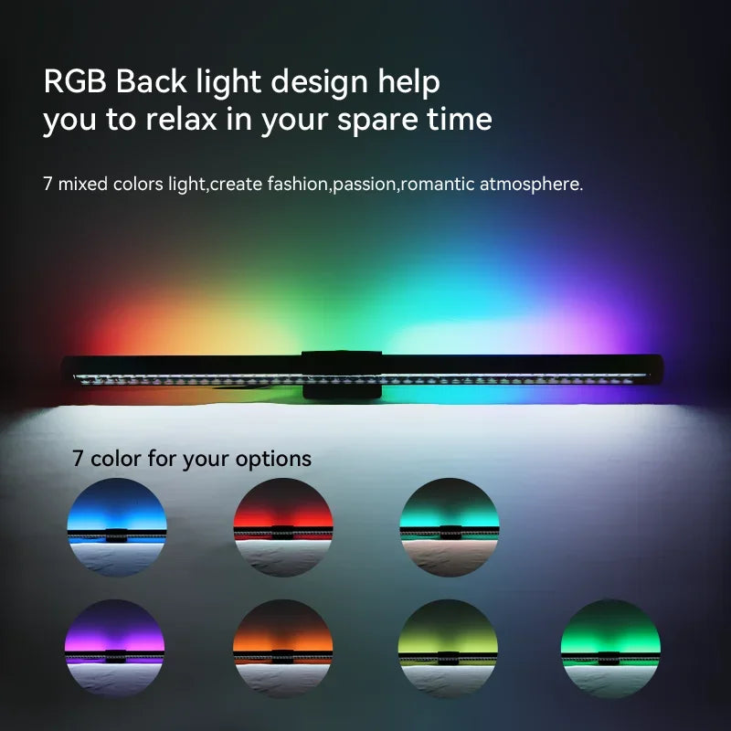 33-60cm Monitor Light Bar PC RGB Background Lighting Eye Protection Dimming Reading/Gaming/Work Lamp Timed Night Light