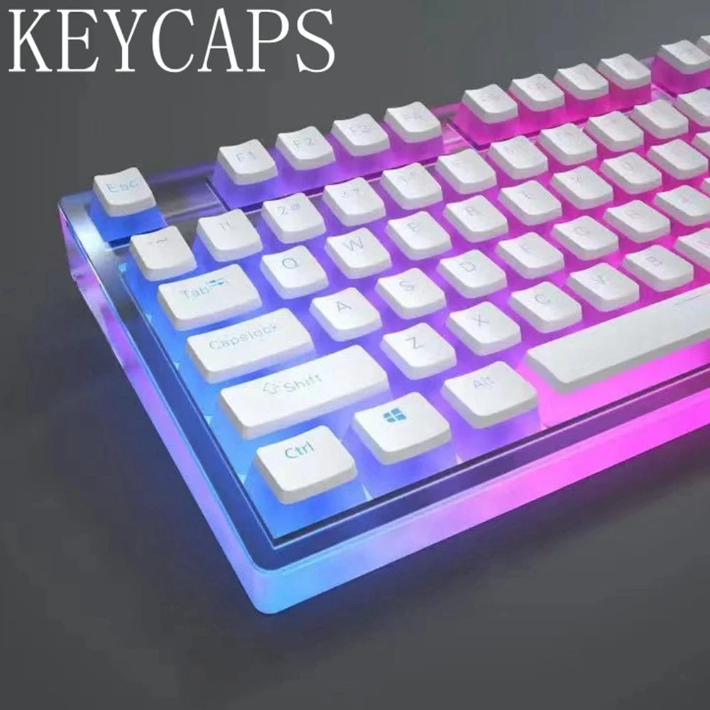 129Keys Keyboard Keycap OEM Profile PBT Material Key Cap for Mx Hot Swap Mechanical Keyboard Switch Transparent Pudding Keycaps