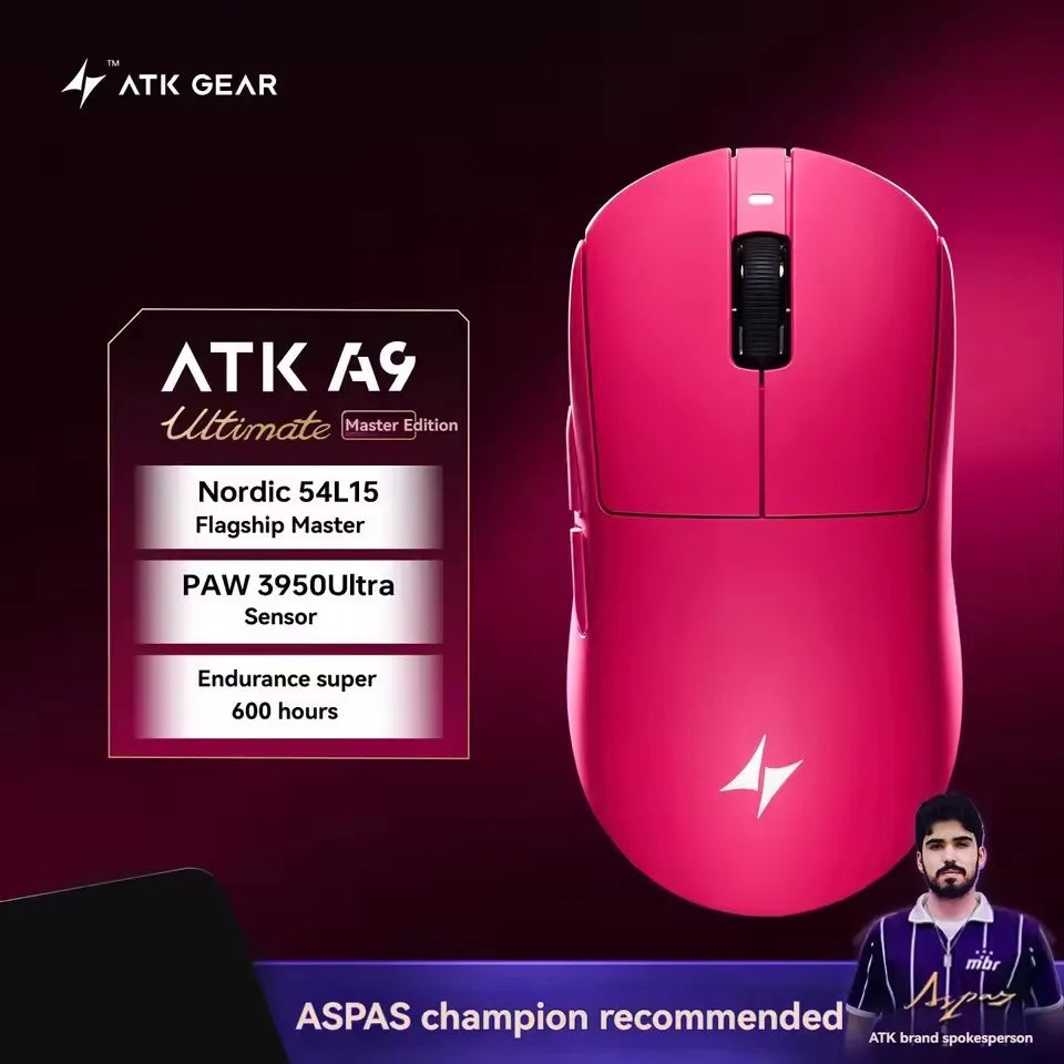 ATK A9 Ultimate | Lightweight Wireless Gaming Mouse | PAW3950 & 8KHz Polling
