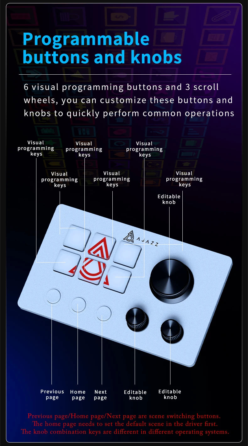 Ajazz  AKP03E Programmable Macro Keyboard 12 Keys Mechanical Gaming Keyboard Custom Button Mini Keyboard For Multiple Scenario