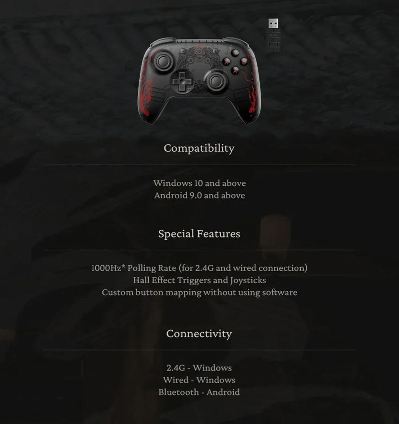 8BitDo Ultimate 2C Gamepads PC Black Myth Wukong Wireless or Wired Gaming Controller Windows 10 11 Steam Raspberry Pi Android