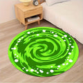 Large Round Mat Green Swirl Floor Soft Perfect Carpet for Bathroom Bedroom Kitchen Living Room Ideal and Home Decorations Rug