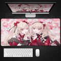 Anime Kawaii Girls PC Gaming Mouse Pad Pink Best Friend Computer Office Accessories Large Gamer Non-slip Keyboard Expansion Pads