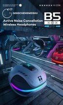 Zombie Cat B5 TWS Wireless Bluetooth headphones ANC Active Noise Cancellation Sport Music Headset Gamer Trendy Hip Hop Headset