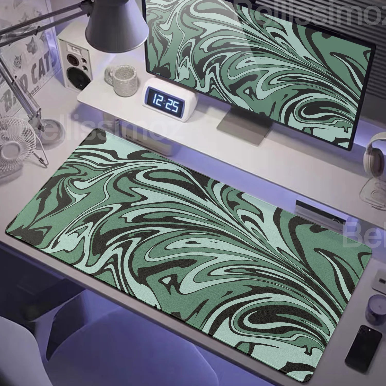 Strata Liquid Mousepad Large Gaming Keyboard Extended Pads Purple and Black Mouse Mat Topographic Mouse Pad PC cabinet Deskmat